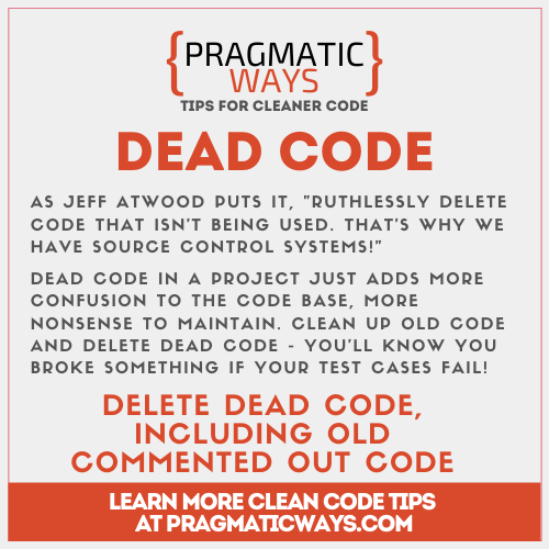dead code is a code smell